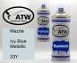 Preview: Mazda, Icy Blue Metallic, 33Y: 400ml Sprühdose + 400ml Klarlack - Set, von ATW Autoteile West.